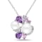 6.5-8MM Freshwater Cultured  Pearl and 1 3/8 CT TGW Multi-Gemstone
Pendant in Sterling Silver