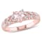 1/2 CT TGW Morganite and Diamond Accent Vintage Heart Ring in 18K Rose
Gold Over Sterling Silver