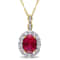 2 5/8 CT TGW Created Ruby White Topaz and Diamond Accent Pendant with
Chain in 14K Yellow Gold
