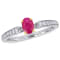 5/8 CT TGW Ruby and 1/6 CT TW Diamond Ring in 10K White Gold