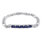 4 3/4 CT TGW Created Blue Sapphire Link Bracelet in Sterling Silver