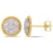 1 CT TW Diamond Floral Post Stud Earrings in 14k Yellow Gold