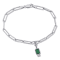 1 CT TGW Created Emerald and Created White Sapphire Bracelet in Sterling Silver
