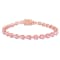 13 1/2 CT TGW Created Pink Sapphire Tennis Bracelet in Rose Plated
Rhodium Over Sterling Silver