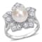 8.5-9MM Freshwater Cultured Pearl and Created White Sapphire Pearl Ring
in Sterling Silver