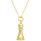 King Chess Charm Diamond Accent  Pendant with Chain in Yellow Plated
Sterling Silver