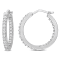 1/2 CT TW Diamond Inside Outside Hoop Earrings in Sterling Silver
