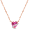 1 CT TGW Created Pink Sapphire and Diamond Accent Pendant with Chain in
Rose Plated Sterling Silver