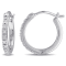 1/10 CT TW Diamond Hoop Earrings in 10k White Gold