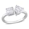 2 CT TGW Created Moissanite 2-Stone Ring in Sterling Silver