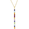 5 3/4 CT TGW Iolite Linear Pendant with Oval Link Chain in 10K Yellow Gold
