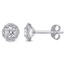 3/4 CT TGW Lab Grown Diamond Halo Stud Earrings in 14K White Gold
