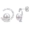 7.5-8MM Freshwater Cultured Pearl and Created White Sapphire Stud
Earrings in Sterling Silver