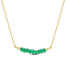 3/5ctw Green Onyx Bead Bar Necklace in Yellow Plated Sterling Silver