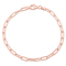 3.5MM Polished Paperclip Chain Bracelet in 18K Rose Gold Over Sterling Silver