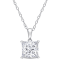 3 CT DEW Created Moissanite Solitaire Pendant with Chain in Sterling Silver