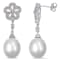 9.5-10MM Freshwater Cultured Pearl and Diamond Accent Drop Earrings in
Sterling Silver