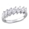 1-3/4 CT DEW Created Moissanite Semi Eternity Ring in 10K White Gold