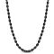 Oval Ball Chain Necklace in Black Rhodium Plated Sterling Silver