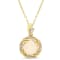 1 3/8 CT TGW Opal White Topaz and Diamond Accent Pendant With Chain in
Yellow Plated Sterling Silver