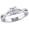 3/8 CT TGW Created White Sapphire and Diamond Accent Infinity Ring in
Sterling Silver