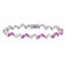 9 1/2 CT TGW Created Pink Sapphire Bracelet in Sterling Silver