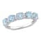 1 5/8 CTW Sky Blue Topaz and White Topaz Semi-Eternity Ring in Sterling Silver