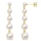 Cultured Pearl and 1/4 CT TGW White Topaz Earrings in 14K Yellow Gold
Over Sterling Silver