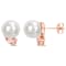 8-9MM South Sea Cultured Pearl and 4/5 CT TGW Morganite Stud Earrings in
14K Rose Gold
