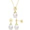 8-9MM South Sea Cultured Pearl & Topaz Earrings & Necklace Set
in Yellow Plated Sterling Silver
