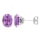 4 CT TGW Oval Amethyst Stud Earrings in Sterling Silver