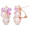 Pink Cultured Pearl, Rose de France and Topaz Earrings in 18K Rose Gold
Over Sterling Silver