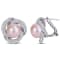 10.5-11MM Pink Cultured Pearl and 1.5ctw Cubic Zirconia Halo Clip
Earrings in Sterling Silver