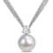 11-12MM Freshwater Cultured Pearl and 5/8 CT TGW White Topaz Pendant in
Sterling Silver