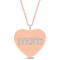 1/10ctw Diamond 'Mom' Engraved Heart Pendant with Chain in 18K Rose Gold
Over Sterling Silver