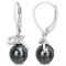 8-9MM Black Tahitian Cultured Pearl and Diamond Accent LeverBack
Earrings in Sterling Silver