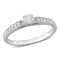 1/3 CT TW Diamond Engagement Ring in Sterling Silver