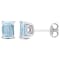 2 1/2 CT TGW Octagon Sky Blue Topaz Stud Earrings in Sterling Silver