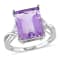 5 7/8 CT TGW Amethyst and White Topaz Ring in Sterling Silver