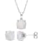 2-Pcs Set of 4 1/10 CT TGW Opal Solitaire Earrings and Pendant with
Chain in Sterling Silver