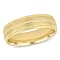 Ladies 6mm Double Row Textured Wedding Band in 14K Yellow Gold