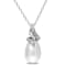 9-9.5MM Freshwater Cultured Pearl and Diamond Twist Pendant with Chain
in Sterling Silver
