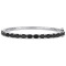 9-1/3 CT TGW Oval-Cut Black Sapphire Bangle in Sterling Silver