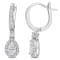 1 3/8 CT DEW Created Moissanite Teardrop Halo Drop Earrings in Sterling Silver