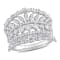 1 1/5 CT TGW Lab Grown Diamond Crown Design Wide Ring in 14K White Gold