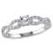 1/4 CT TGW Created White Sapphire and 1/10 CT TW Diamond Infinity Ring
in Sterling Silver
