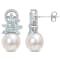 Freshwater Cultured Pearl, 1 1/5 CT TGW Aquamarine, 1/8 CT TW Diamond
Earrings in 14K White Gold