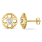 1 CT TW Diamond Clover Circular Post Stud Earrings in 10k Yellow Gold