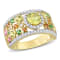 2 3/5 CT TGW Multi-Color Sapphire, Tsavorite and 1/2 CT TW Diamond Halo
Ring in 14K Yellow Gold