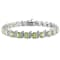 11 3/4 CT TGW Peridot and Diamond S-Link Bracelet in Sterling Silver